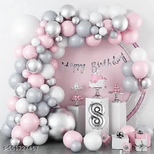 57 Pcs 8th Birthday Decoration kit, Multicolour, Set of 1
