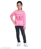 Woolen Printed Sweatshirt for Girls 