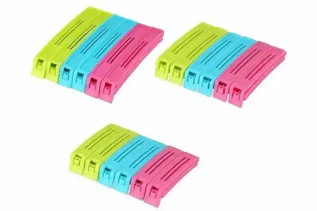Pallavi Trading Multipurpose Food Snack Plastic Bag Clip Sealer Packet Sealer Clamps Manual Vacuum Bag Sealer 18Pcs