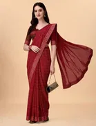 Silk Embroideried Saree for Women 