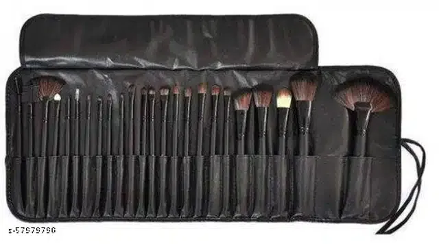 Premium Makeup Brushes (Black, Set of 24)