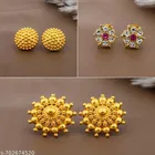 Stylish Antique Gold Plated Party Wear Stud Earrings