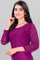 Net Kurti for Women,  Purple  