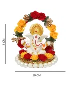 Decorative Rose Ganesha Polyresin Idols 10L X 8W X 8H Cm