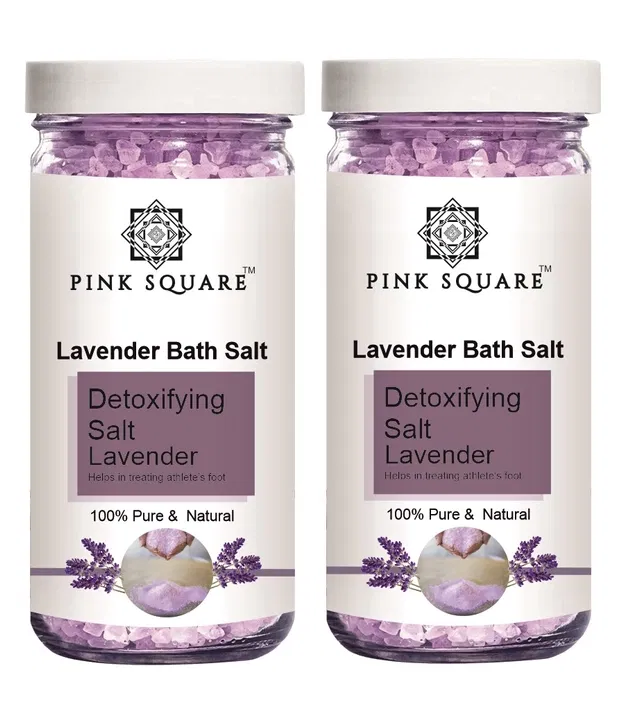 Pink Square Detoxifying Lavender Bath Salt Crystal (200 g, Pack of 2)