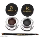 Ronzille 2 In 1 Waterproof & Smudge Proof 24hrs Gel Eyeliner &  Gel Kajal 6 g (Black & Brown)