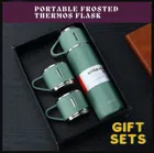 Stainless Steel Vacuum Flask Set with 2 Steel Cups (Assorted, 500 ml)