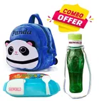 Fabric Backpack with Lunch Box & Water Bottle for Kids 