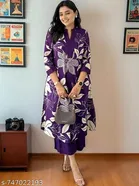 Digital Floral Printed Kurti Pant Set for Women 