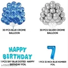 62 Pcs Pcs 7th Birthday Decoration kit, Multicolour, Set of 1