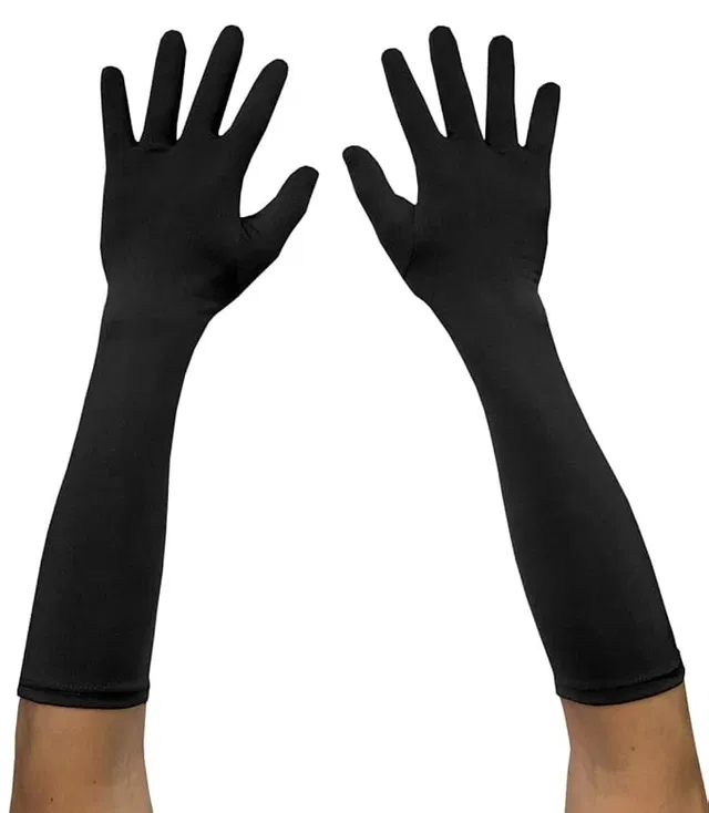 Cotton Full Sleeves Hand Gloves for Men (Black, Set of 1)