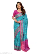 Ajrak Patola Soft Litchi Silk Kanjivaram Banarasi Silk Saree for Women 
