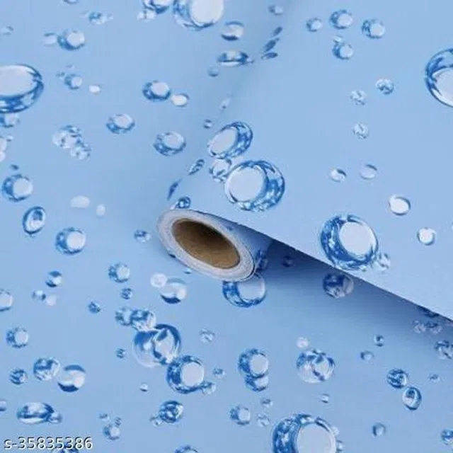 Bliss Vinyl Wallpaper for Home (Blue, 45x500 cm)