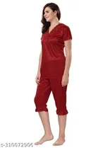 Satin Nightsuit Set for Women 