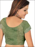 Satin Solid Saree for Women, Sea Green 