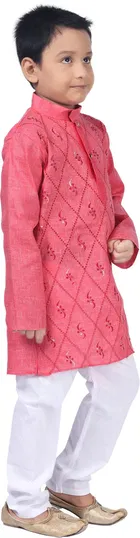 Cotton Embroidery Kurta & Pajama Set for Boys 