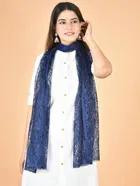 Net Self-Design Dupatta for Women 