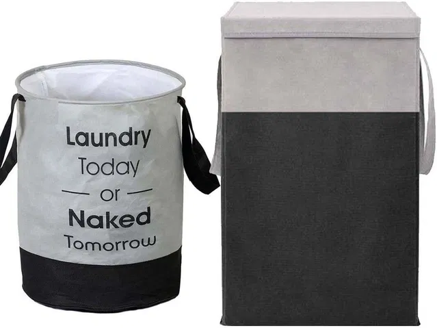 Canvas Laundry Basket,Multicolor, (Pack Of 2)