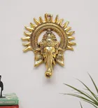 Kridaykraft Metal Ganesha Ji Statue,Ganpati Wall Hanging Sculpture Lord Ganesh Idol Lucky Feng Shui Wall Decor Your Home, Office,Religious Gift Article Decorative,Showpiece Figurines