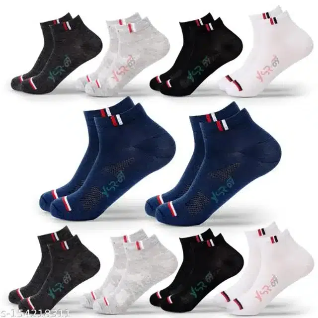 Polycotton Socks for Men (Multicolor, Set of 10)