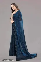 Lycra Blend Embellished Saree for Women 