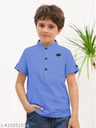 Solid Cotton Blend Kurta Set for Boys 