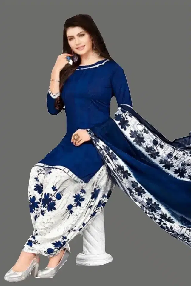 Unstitched Dress Material for Women & Girls (Blue)