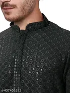 Chikankari Mandarin Neck Kurta for Men 