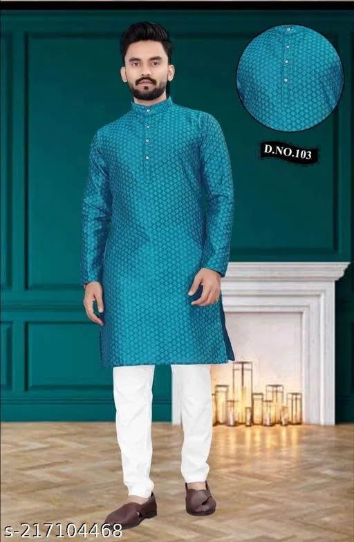 Kurta for Men (Blue, XL)