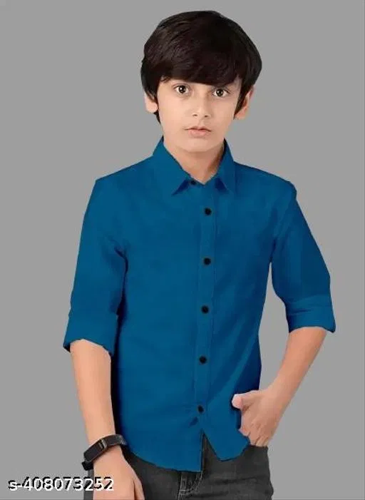 Solid Cotton Blend Polo Shirt for Boys (Teal, 1-2 Years)