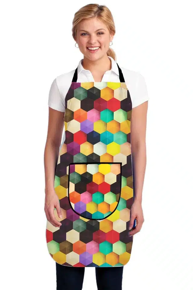 PVC Printed Kitchen Apron (Multicolor)