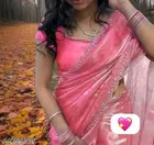 Georgette Solid Saree For Women, Pink