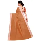 सिद्धिदाता टेक्सटाइल विमेंस कॉटन साड़ी विद अन-स्टीट्च्ड ब्रोकेड ब्लाउज पीस 