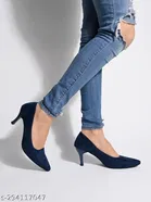 Solid Suede Pumps for Women 