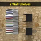 Wall Mounted Metal Invisible Book Shelves (Pack of 2, Brown)