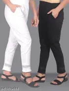 Cotton Lycra Trousers for Women 