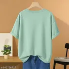 Cotton Blend Printed T-Shirt for Women, Mint Green 