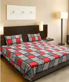 Polycotton Double Bedsheet with 2 Pillow Cover 