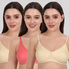 Cotton Bra for Women, Multicolour, Pack of 3 