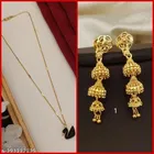 Alloy Chain with Pendant & 1 Pair Earrings for Women 