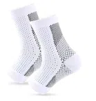 Nylon Ankle Compression Sleeves Socks for Men (White, Set of 1)