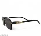 UV Protected Squar Shape Plastic Sunglasses for Men & Women, Black