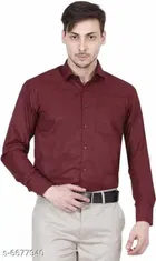 Cotton Blend Solid Full Sleeves Shirt for Men 