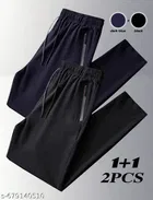 Cotton Pants for Boys, Black & Blue, Pack of 2 