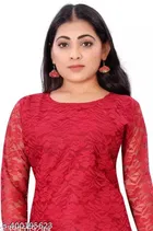 Net Kurti for Women,  Red  