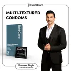 Bold Care Multi-Textured Condoms, Ribbed, Dotted & Contoured, Lubricated, 10 Pcs