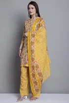 Cotton Blend Printed Salwar Suit for Women 