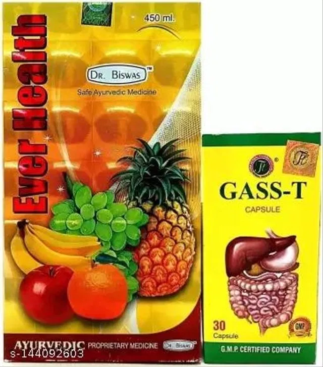 Dr Biswas Ever Health 450Ml Tonic & Gas-T 30 Capsule Combo Pack Of-2 (Pack Of 2)
