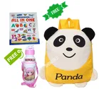 Combo of Fabric School Bag, Water Bottle with All in One Book for Kids 