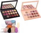 Combo of 2 Pcs Professional Eye Shadow Palette with 6 Pcs Makeup Blenders (Multicolor, Set of 2)